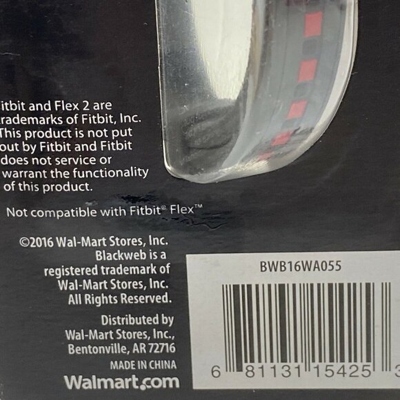 Blackweb‎ Replacement Band for Fitbit Flex 2 - Black, Red Stripe - New - Picture 7 of 9